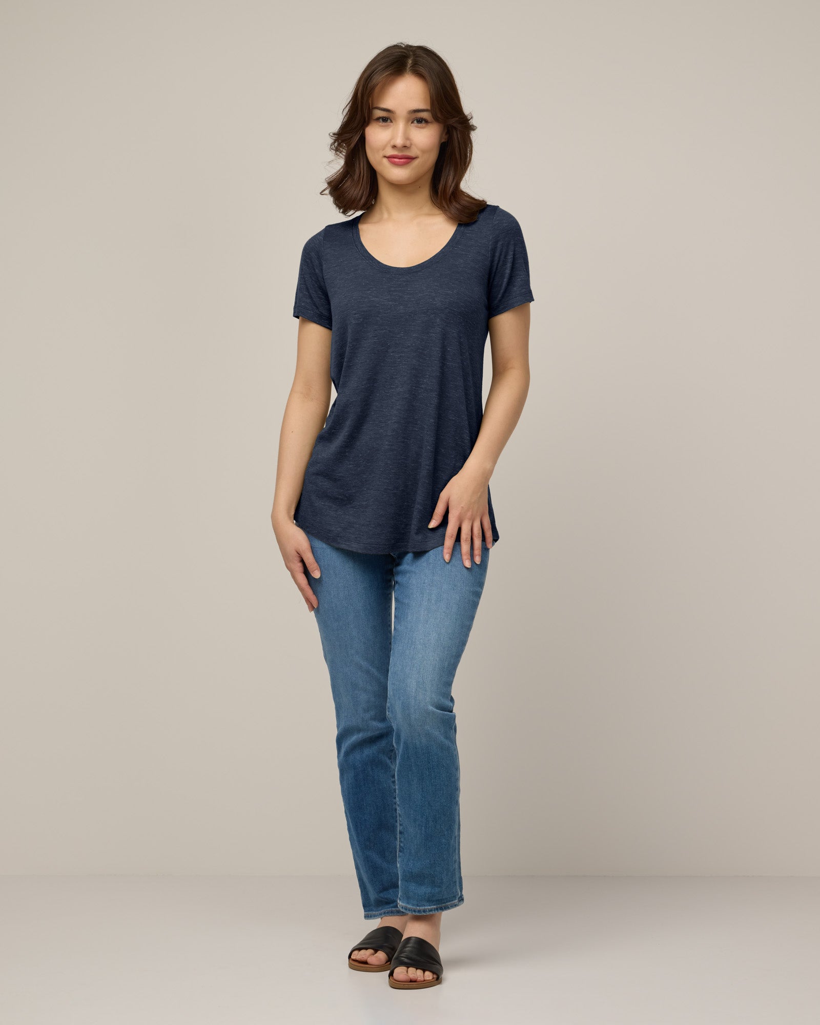 Stella Linen Scoop Neck Tee