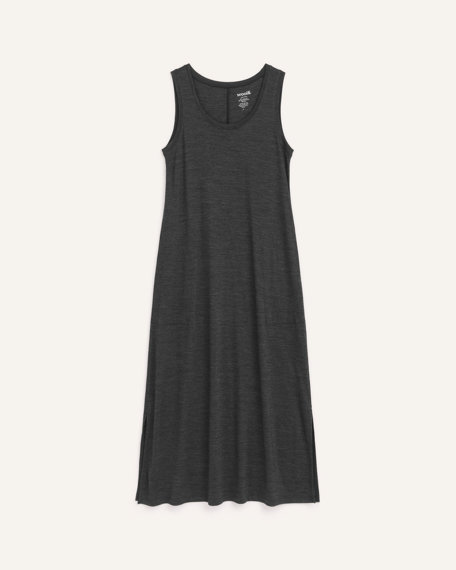 Audrey Tencel Merino Wool Maxi Dress Black Heather