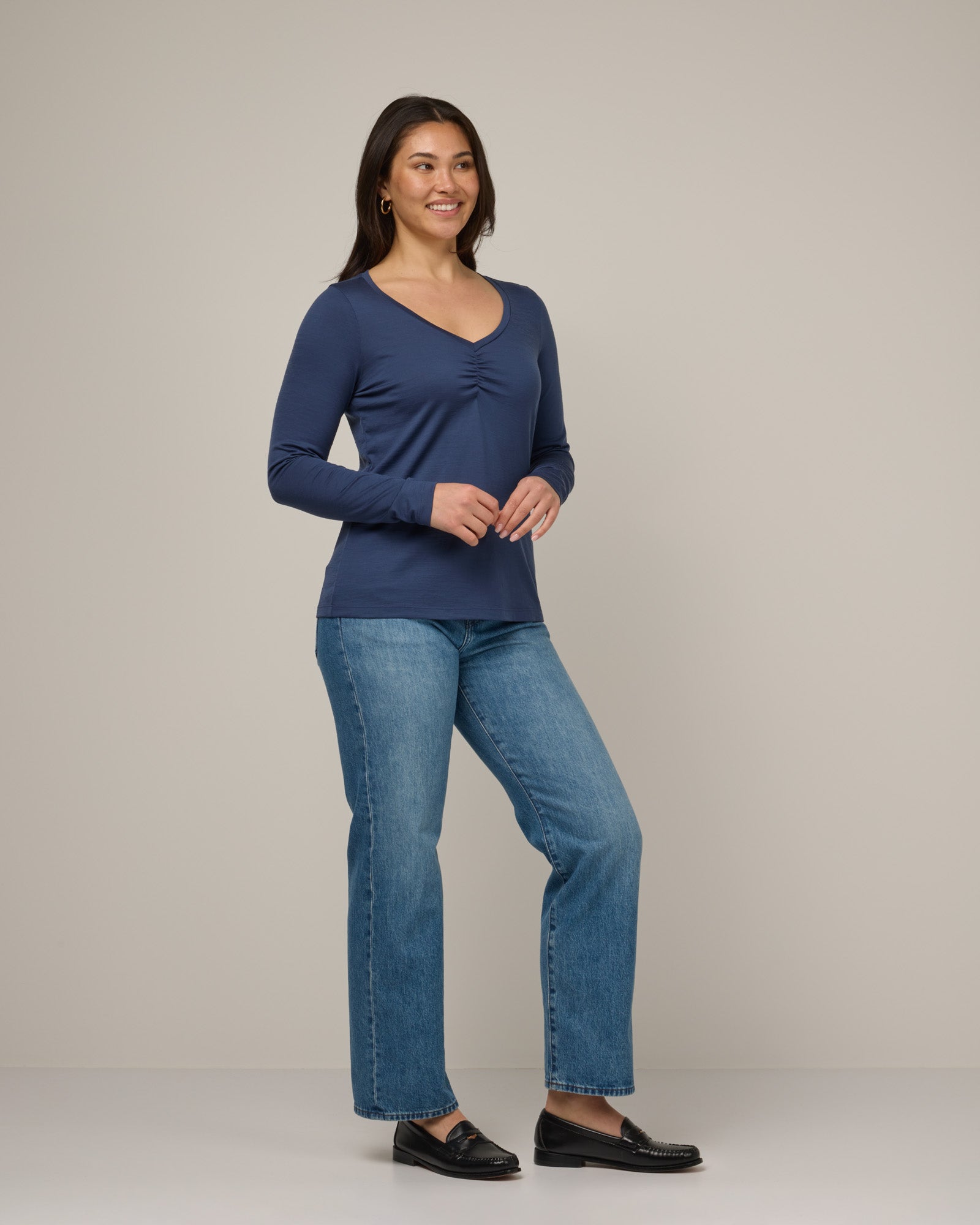 model-spec:Maile is 175cm, wearing a size M