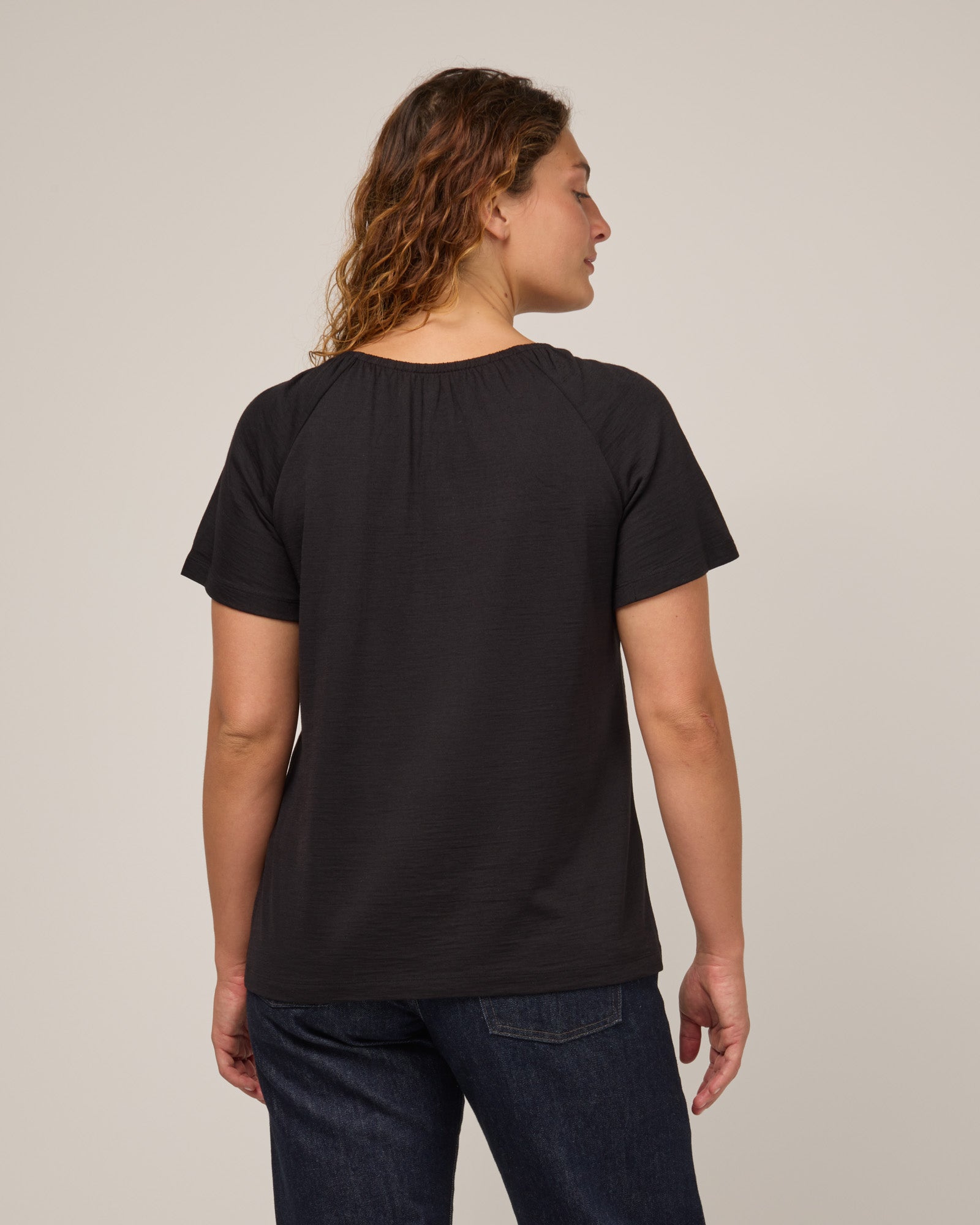 Lilah Signature Gathered Neck Tee