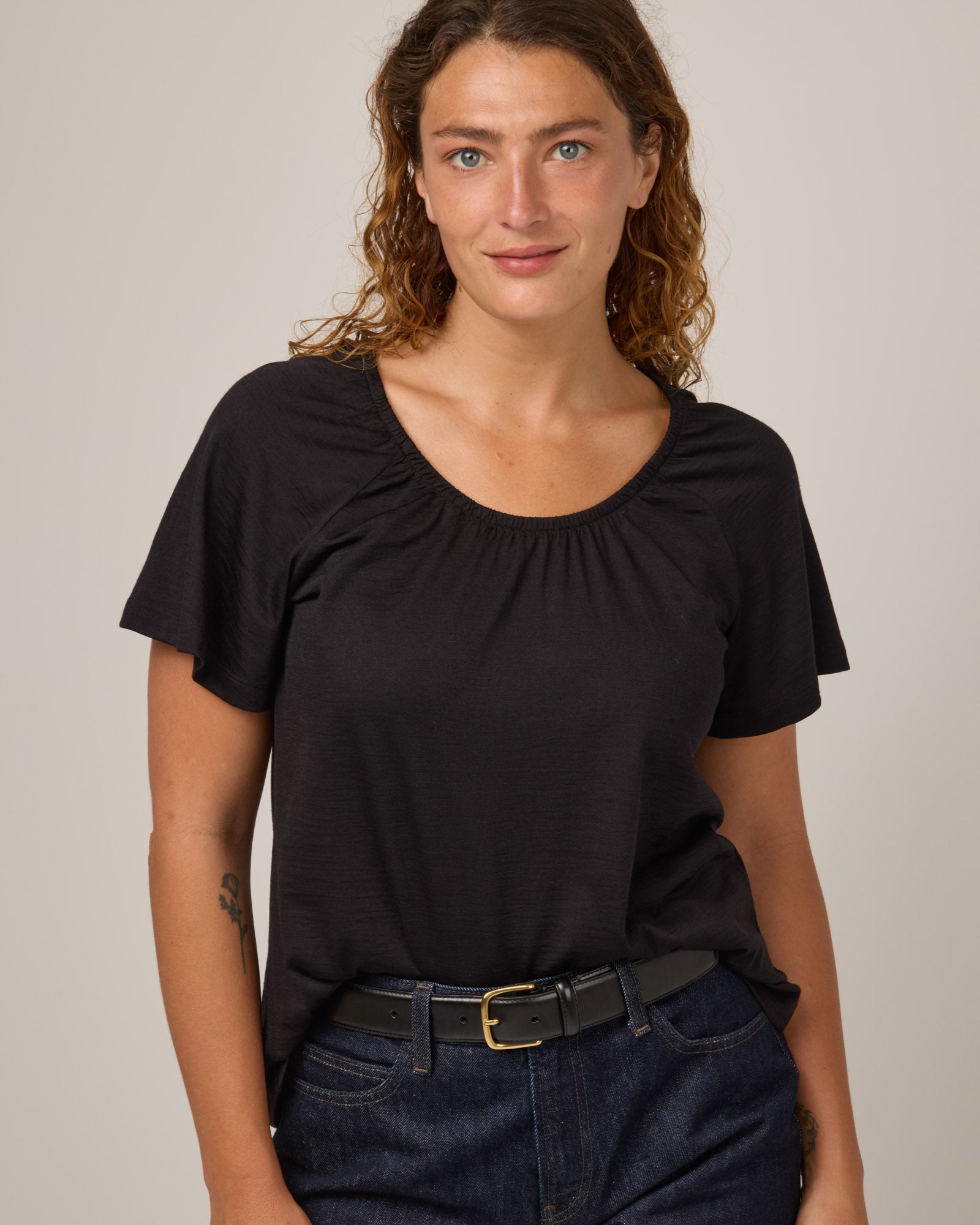 Lilah Signature Gathered Neck Tee