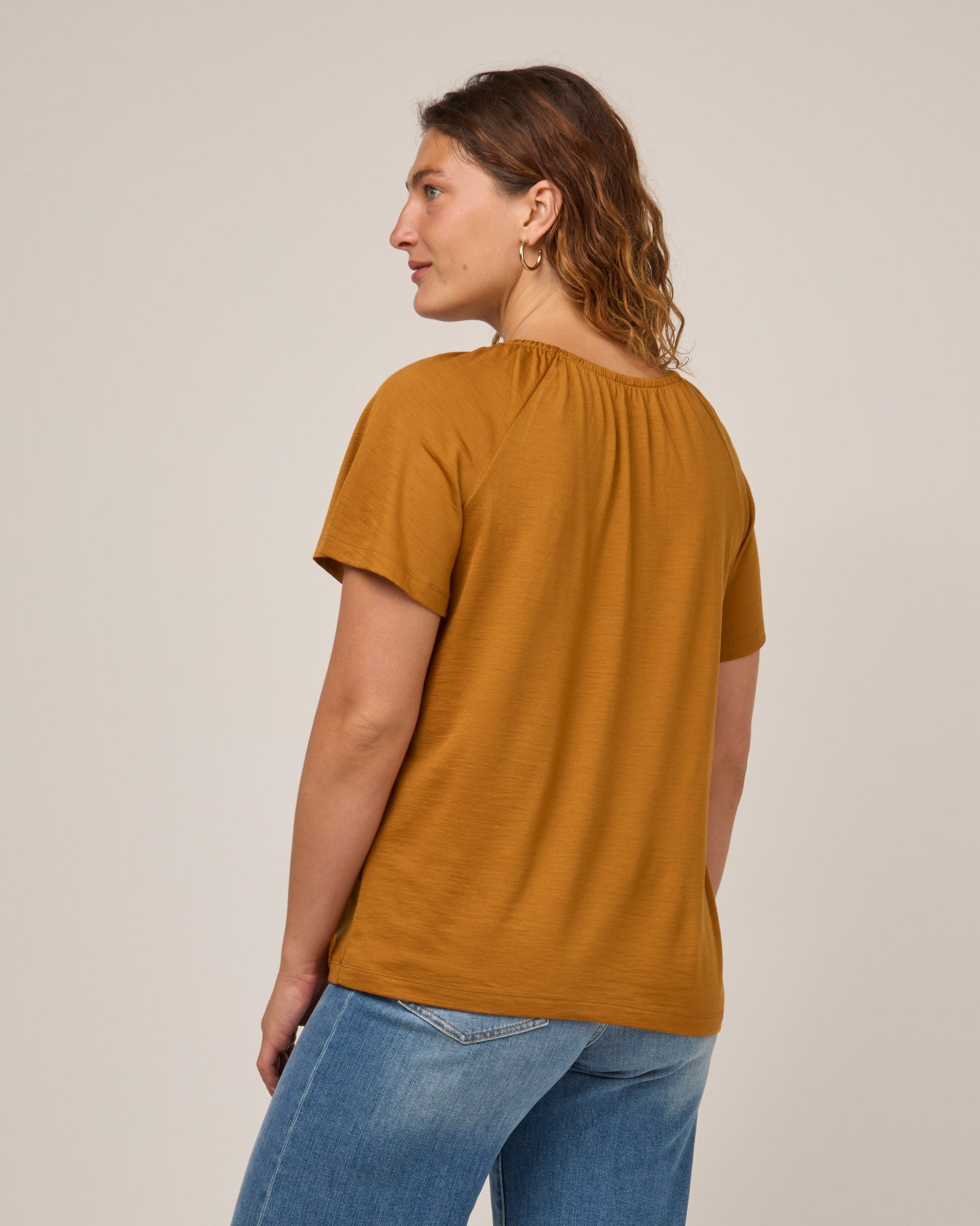 Lilah Signature Gathered Neck Tee
