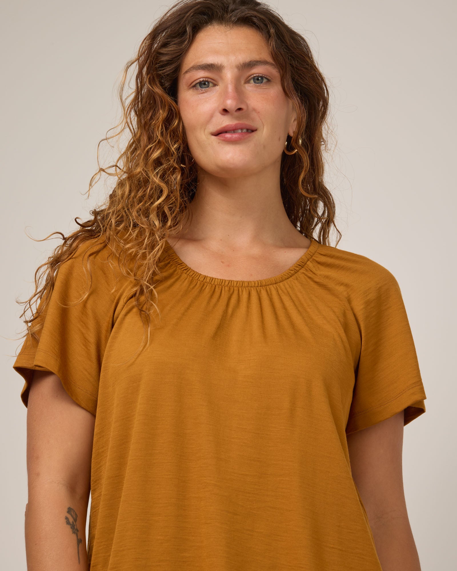 Lilah Signature Gathered Neck Tee