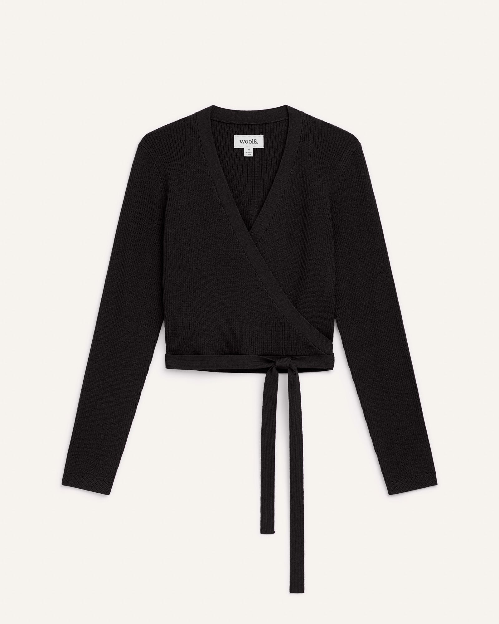 Adeline Merino Wool Wrap Sweater - Black – Adeline Wrap Sweater