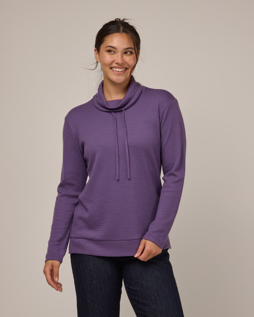 Tate Honeycomb Cowl Neck Top