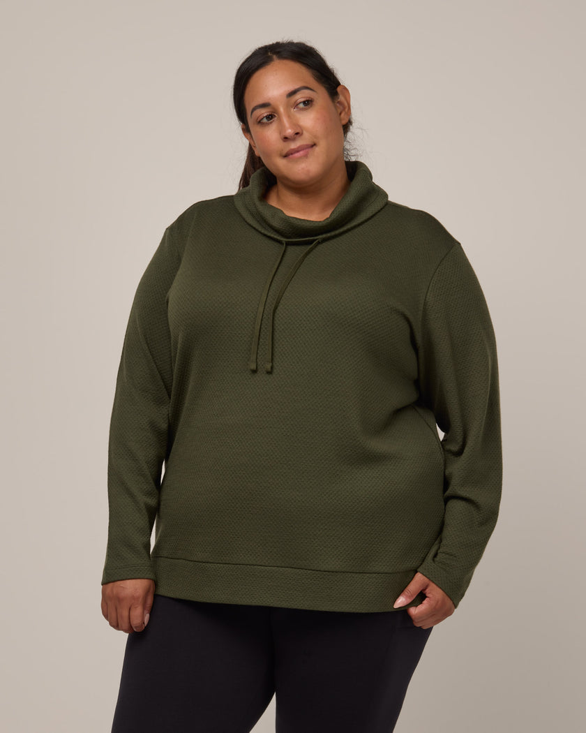 Tate Honeycomb Cowl Neck Top