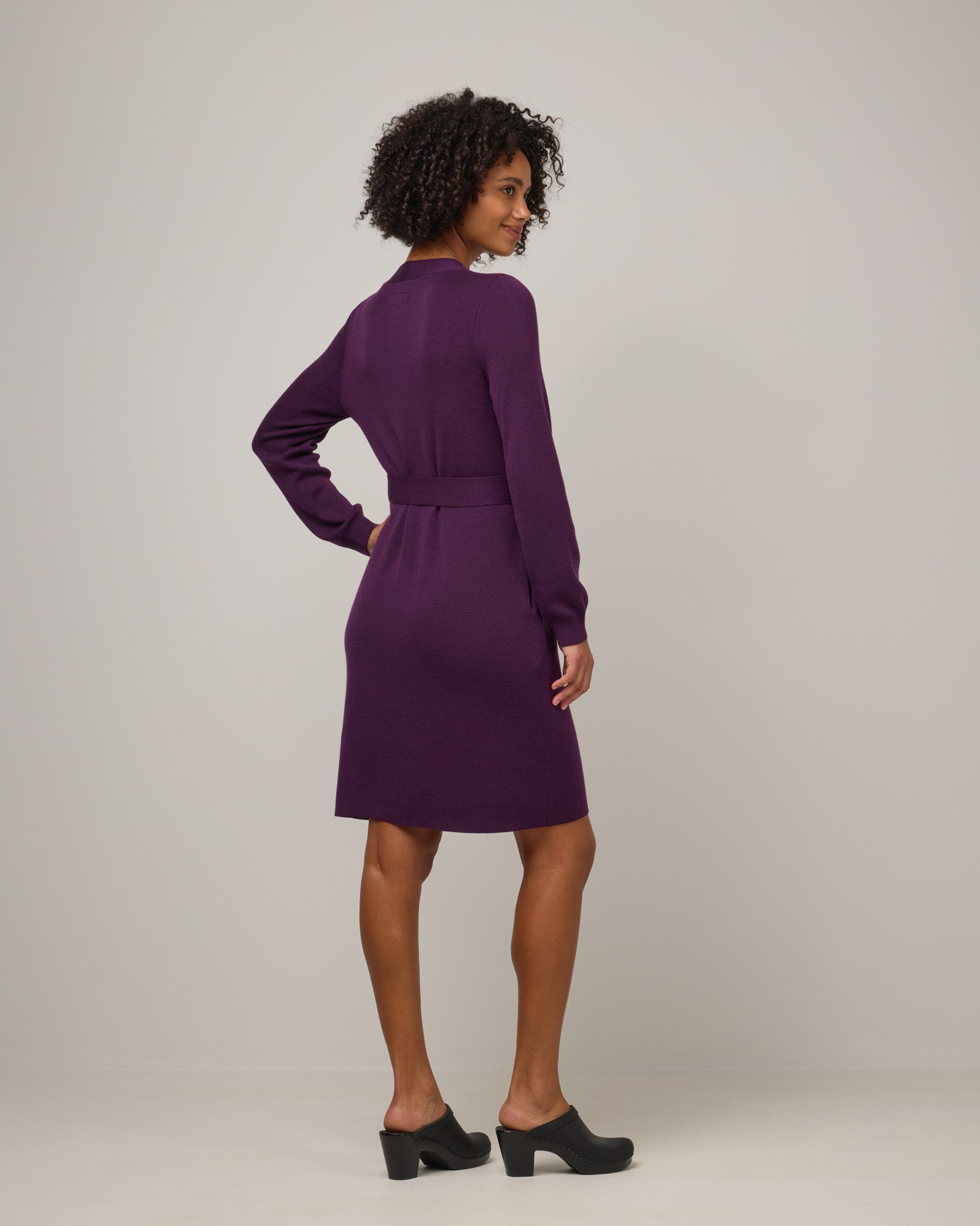 belted sweater dress Amber Merino Wool Belted Sweater Dress - Marionberry – Amber Belted Sweater Dress