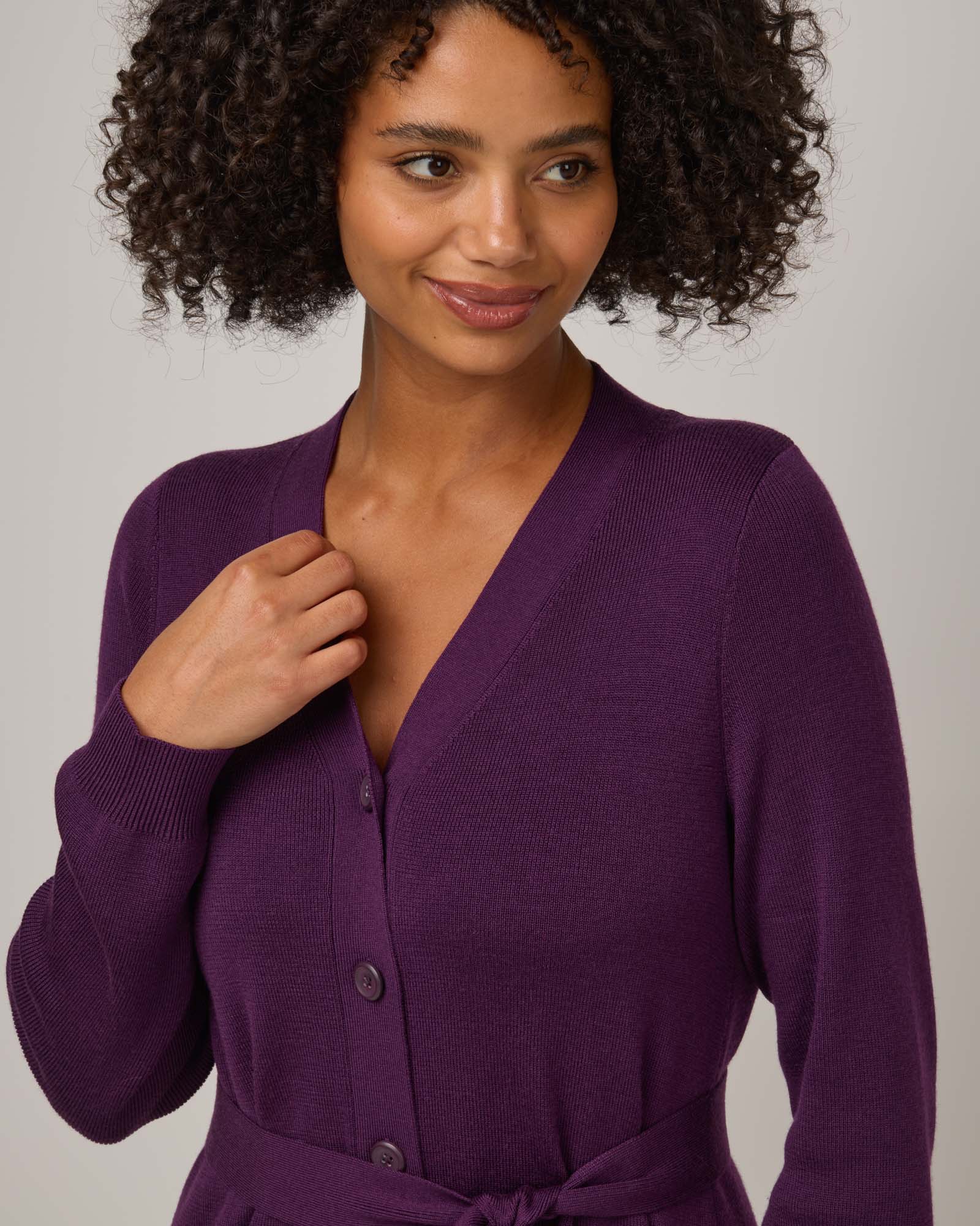 Amber Merino Wool Belted Sweater Dress - Marionberry Amber Merino Wool Belted Sweater Dress - Marionberry