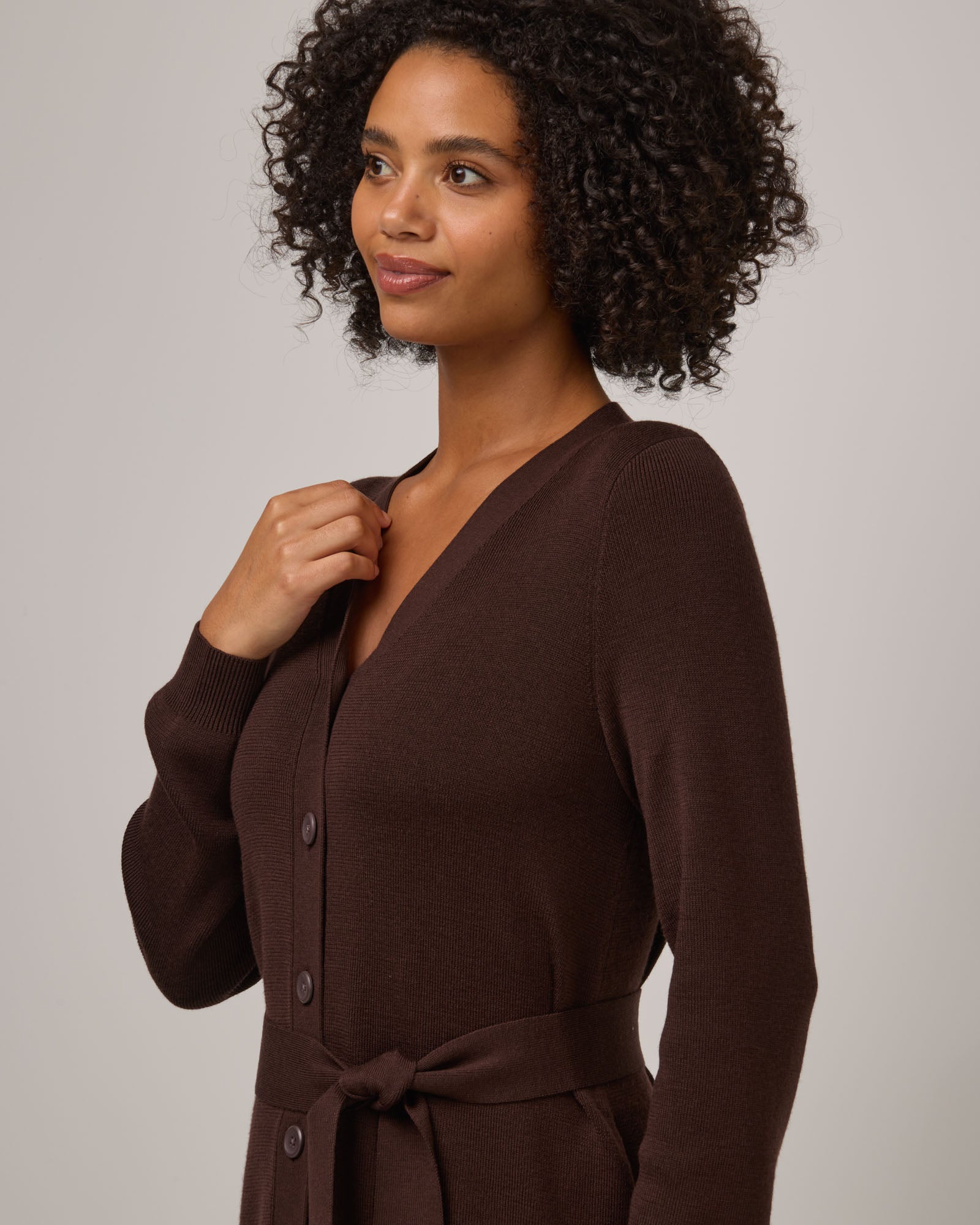 Amber Merino Wool Belted Sweater Dress - Espresso Amber Belted Sweater Dress | wool& Europe Amber Merino Wool Belted Sweater Dress - Espresso Amber Belted Sweater Dress | wool& Europe