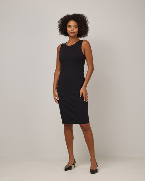 slim fit dress slacks Kalle Merino Wool Fitted Dress - Black – Kalle Ponte Tank Dress