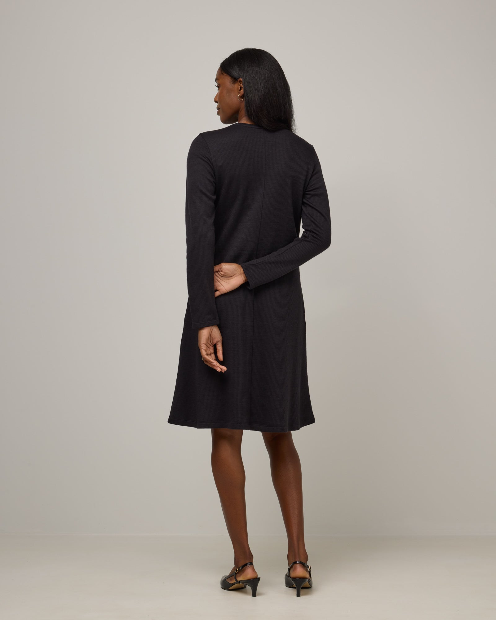 Formal Dress Knit Swing Dress Bethany Ribbed Merino Wool Swing Dress Black Bethany Ribbed Swing Dress Wool& Europe Formal Dress Knit Swing Dress Bethany Ribbed Merino Wool Swing Dress Black Bethany Ribbed Swing Dress Wool& Europe