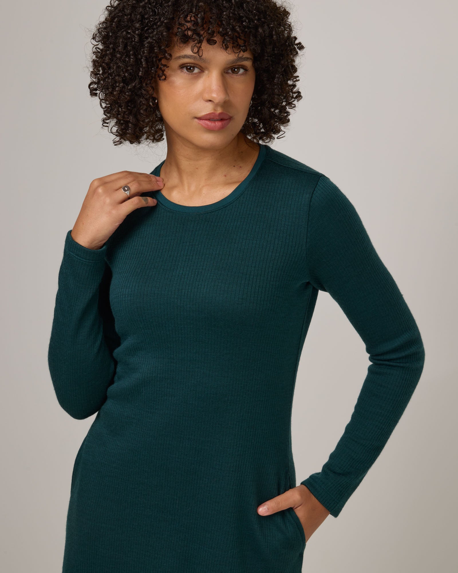 Bethany Double Knit Ribbed Dress