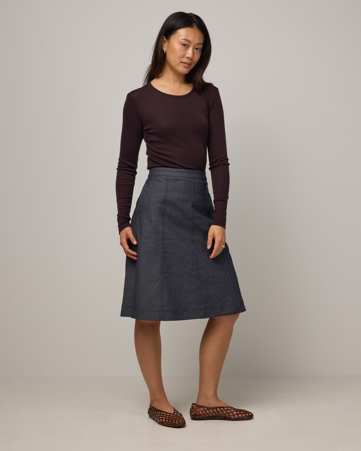 Sloan Pointelle Fitted Tee