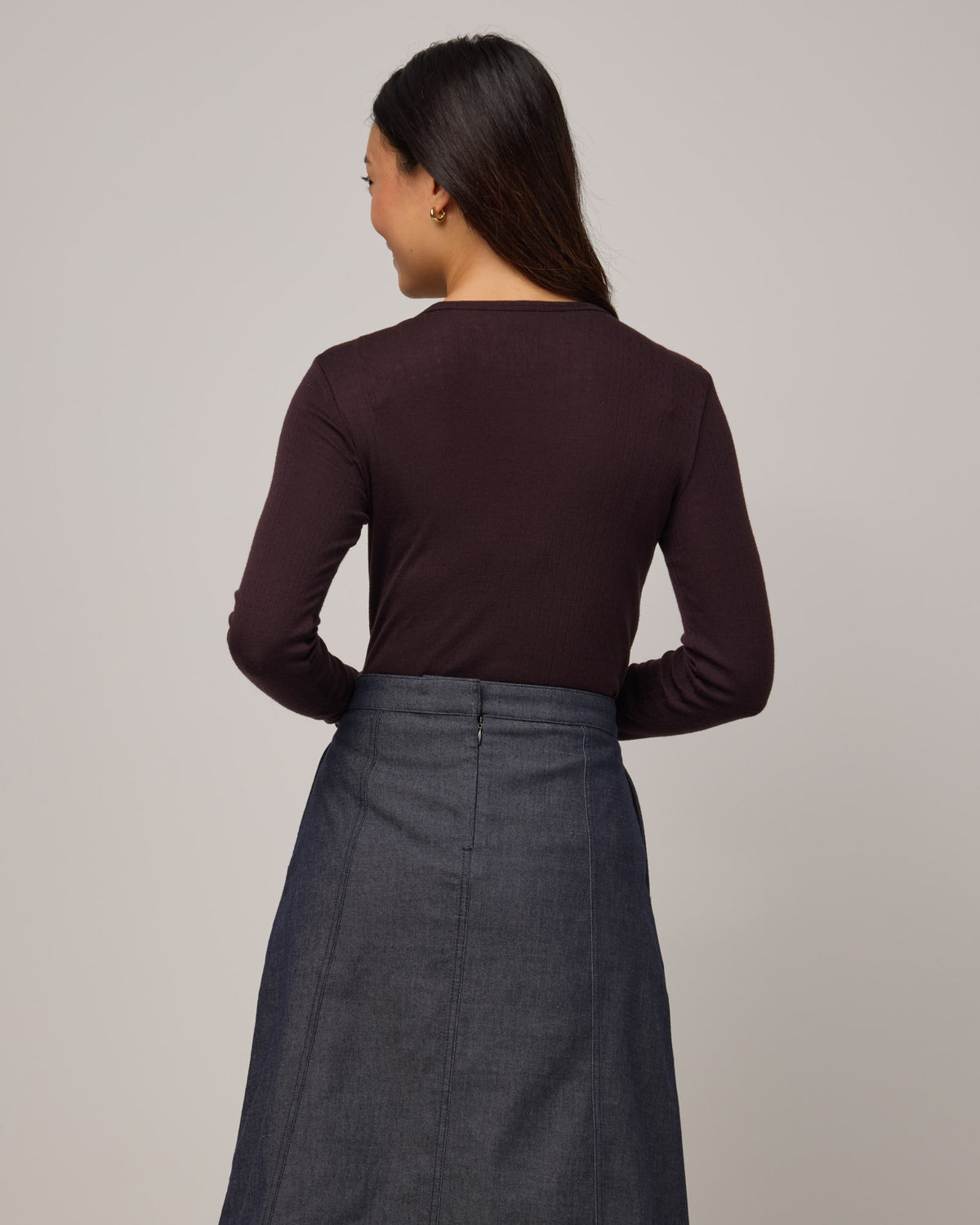 Sloan Pointelle Fitted Tee