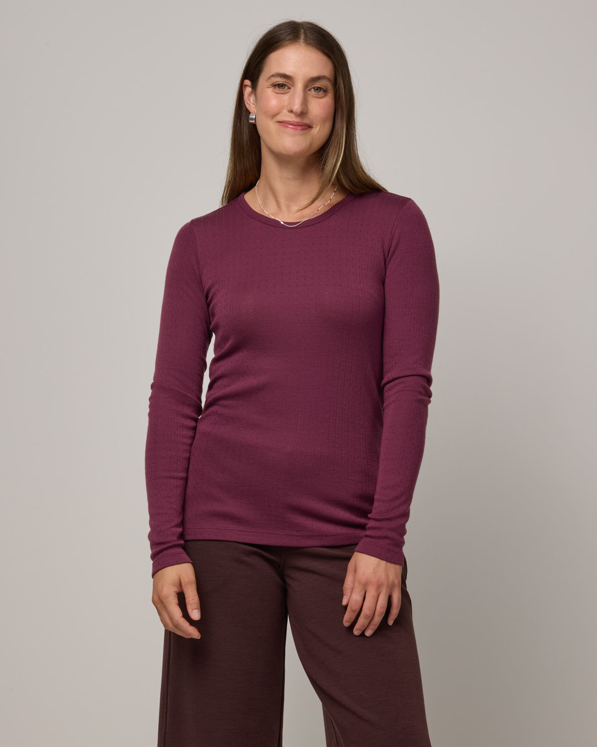 Sloan Pointelle Fitted Tee