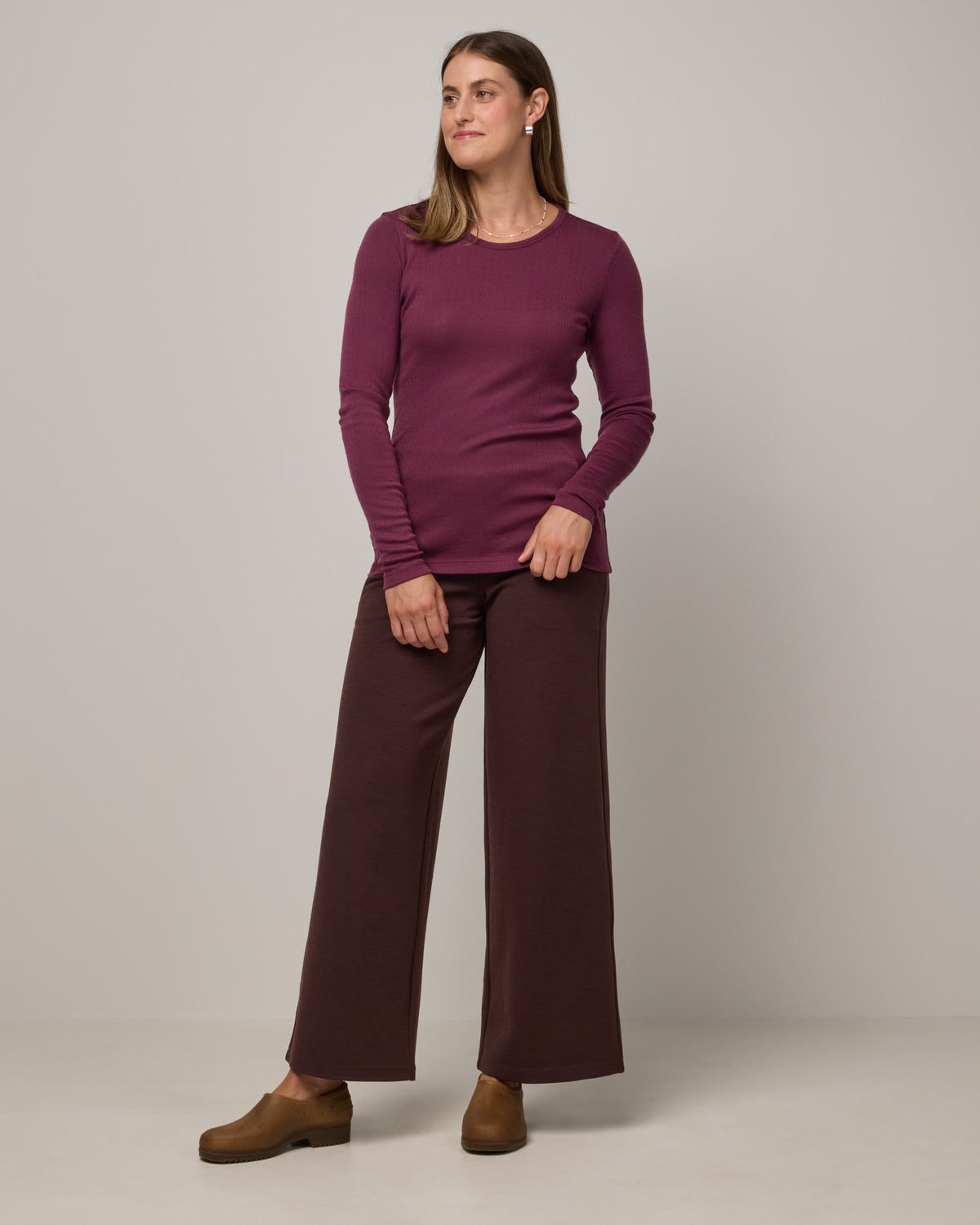 Sloan Pointelle Fitted Tee