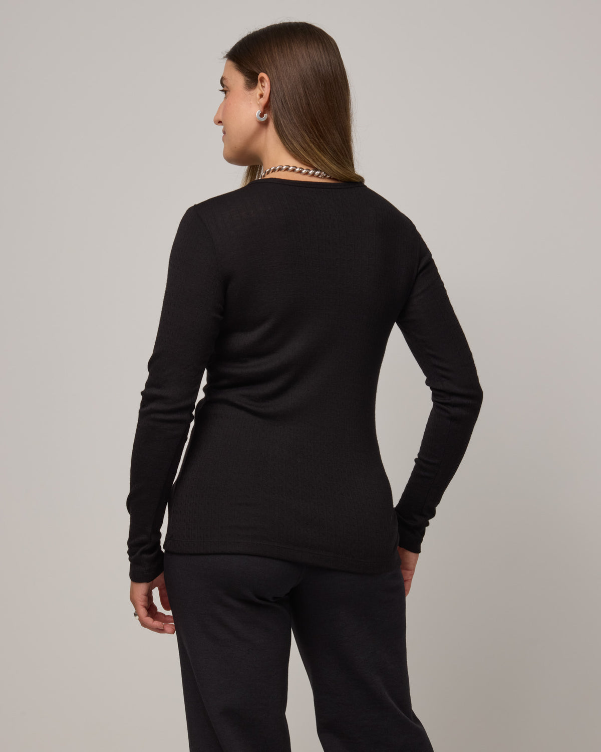 Sloan Pointelle Fitted Tee