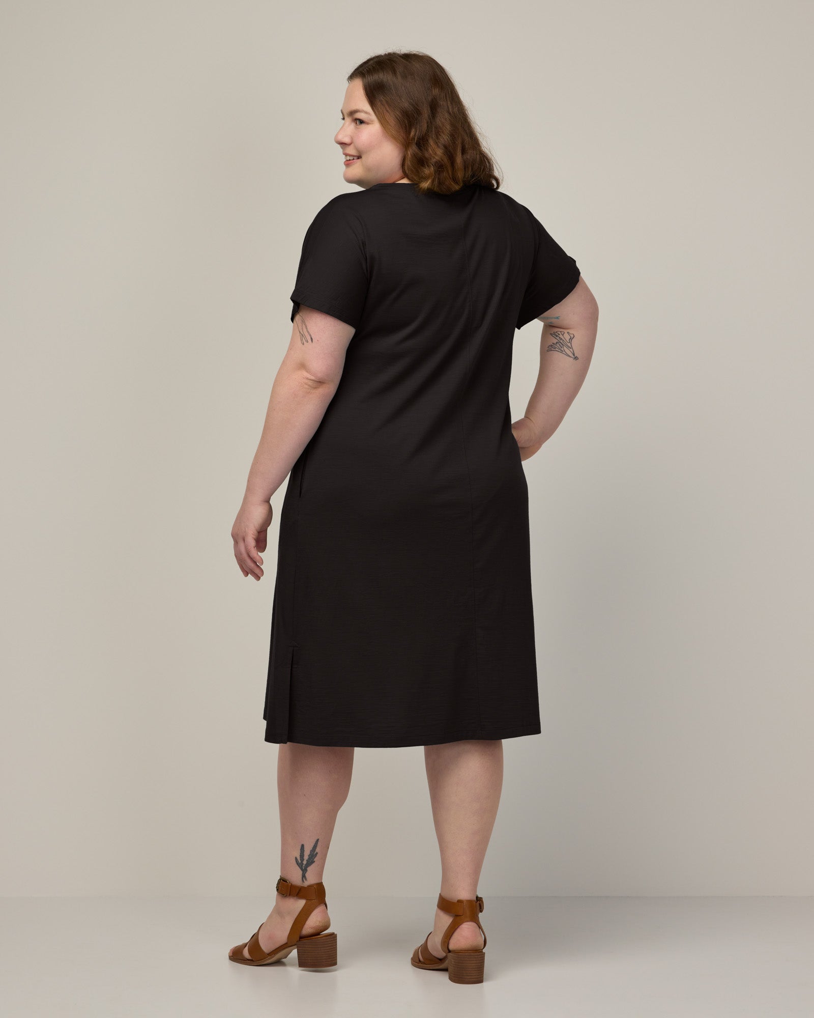 Cora Merino Wool Shift Dress Black