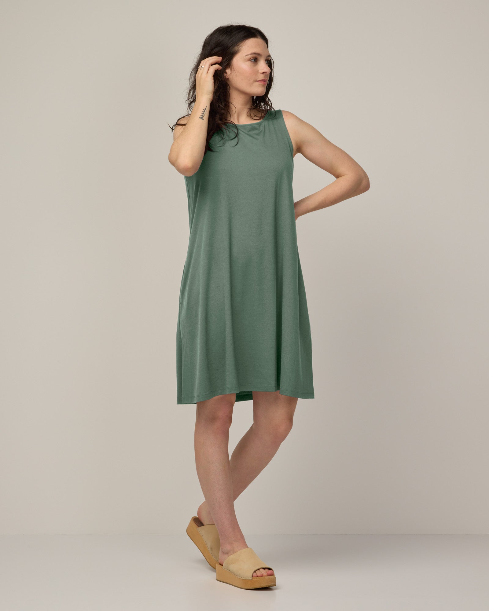 Sierra Merino Wool Tank Dress - Charcoal Heather